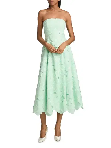 As It May Women's Isla Strapless Lace Midi-Dress - Mint | Thumbnail 3 As It May Women's Isla Strapless Lace Midi-Dress - Mint | Thumbnail 3