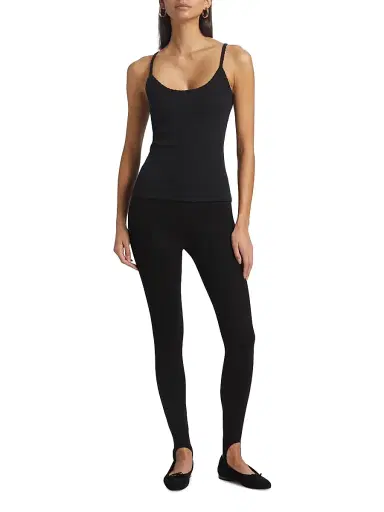 LESET Women's Pointelle-Knit Classic Tank - Black | Thumbnail 2 LESET Women's Pointelle-Knit Classic Tank - Black | Thumbnail 2
