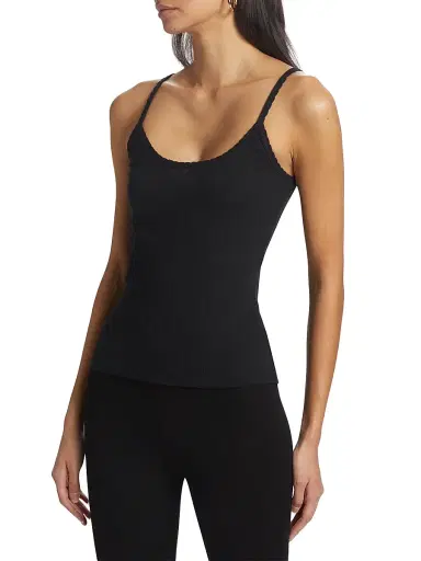 LESET Women's Pointelle-Knit Classic Tank - Black | Thumbnail 4 LESET Women's Pointelle-Knit Classic Tank - Black | Thumbnail 4