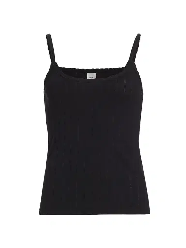 LESET Women's Pointelle-Knit Classic Tank - Black | Thumbnail 1 LESET Women's Pointelle-Knit Classic Tank - Black | Thumbnail 1