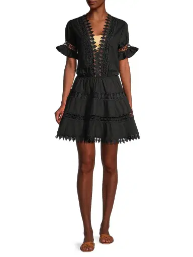 Peixoto Women's Ora Embroidered Mini Dress - Black - Size Large | Thumbnail 2 Peixoto Women's Ora Embroidered Mini Dress - Black - Size Large | Thumbnail 2