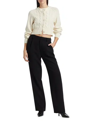 Toccin Women's Rita Wool-Cashmere Crop Cardigan - | Thumbnail 2 Toccin Women's Rita Wool-Cashmere Crop Cardigan - | Thumbnail 2