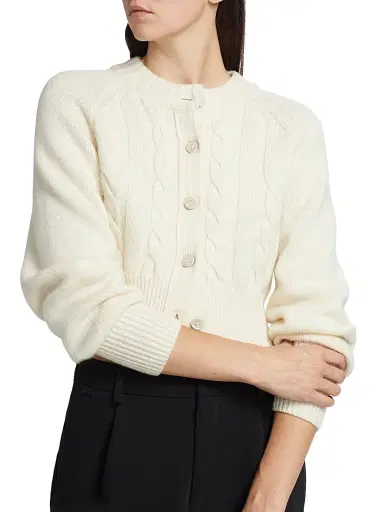 Toccin Women's Rita Wool-Cashmere Crop Cardigan - | Thumbnail 6 Toccin Women's Rita Wool-Cashmere Crop Cardigan - | Thumbnail 6