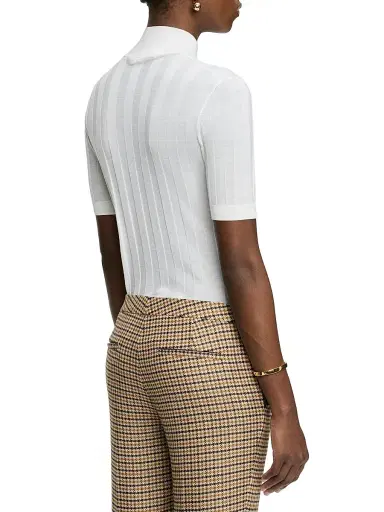 Callas Milano Women's Jordyn Short Sleeve Mock Neck Sweater - White | Thumbnail 3 Callas Milano Women's Jordyn Short Sleeve Mock Neck Sweater - White | Thumbnail 3