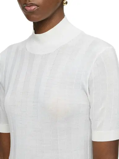 Callas Milano Women's Jordyn Short Sleeve Mock Neck Sweater - White | Thumbnail 4 Callas Milano Women's Jordyn Short Sleeve Mock Neck Sweater - White | Thumbnail 4