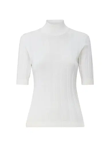 Callas Milano Women's Jordyn Short Sleeve Mock Neck Sweater - White | Thumbnail 1 Callas Milano Women's Jordyn Short Sleeve Mock Neck Sweater - White | Thumbnail 1