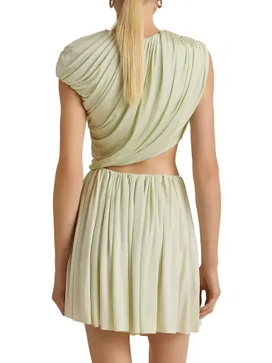 Marina Moscone Women's Draped Jersey Mini Dress - Hemlock | Thumbnail 3 Marina Moscone Women's Draped Jersey Mini Dress - Hemlock | Thumbnail 3