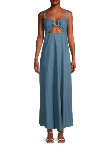 Peixoto Women's Kenny Cut-Out Cotton Maxi Dress - Riverside Blue - Size XL | Thumbnail 3 Peixoto Women's Kenny Cut-Out Cotton Maxi Dress - Riverside Blue - Size XL | Thumbnail 3