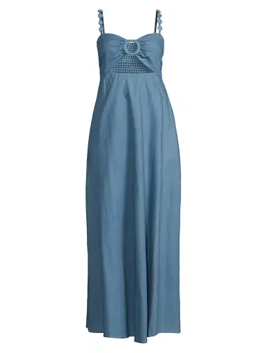 Peixoto Women's Kenny Cut-Out Cotton Maxi Dress - Riverside Blue - Size XL | Thumbnail 1 Peixoto Women's Kenny Cut-Out Cotton Maxi Dress - Riverside Blue - Size XL | Thumbnail 1
