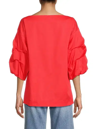 Harshman Women's Balia Cotton Blouse - Poppy Red | Thumbnail 5 Harshman Women's Balia Cotton Blouse - Poppy Red | Thumbnail 5