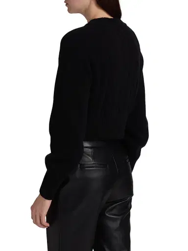 Toccin Women's Rita Wool-Cashmere Crop Cardigan - Jet | Thumbnail 5 Toccin Women's Rita Wool-Cashmere Crop Cardigan - Jet | Thumbnail 5