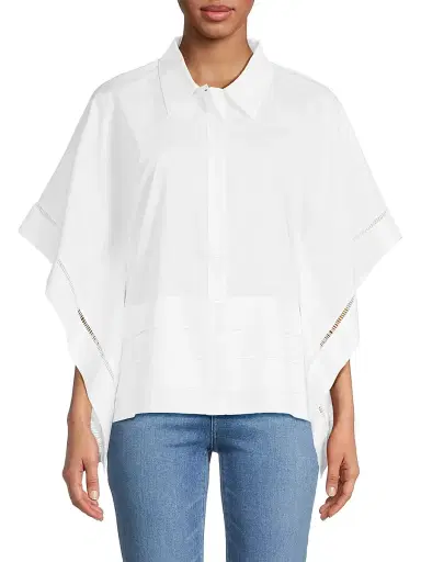 Harshman Women's Harpa Pleated Cotton Shirt - White | Thumbnail 3 Harshman Women's Harpa Pleated Cotton Shirt - White | Thumbnail 3