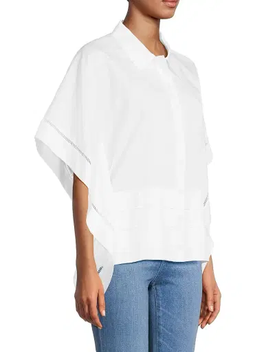 Harshman Women's Harpa Pleated Cotton Shirt - White | Thumbnail 4 Harshman Women's Harpa Pleated Cotton Shirt - White | Thumbnail 4