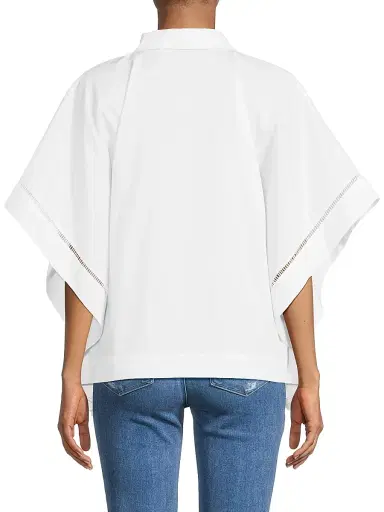 Harshman Women's Harpa Pleated Cotton Shirt - White | Thumbnail 5 Harshman Women's Harpa Pleated Cotton Shirt - White | Thumbnail 5