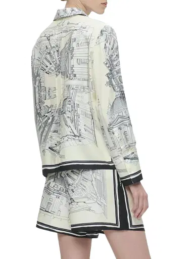 CALLAS MILANO Women's Cameron Rome Scarf Shirt - White - Size 10 | Thumbnail 4 CALLAS MILANO Women's Cameron Rome Scarf Shirt - White - Size 10 | Thumbnail 4