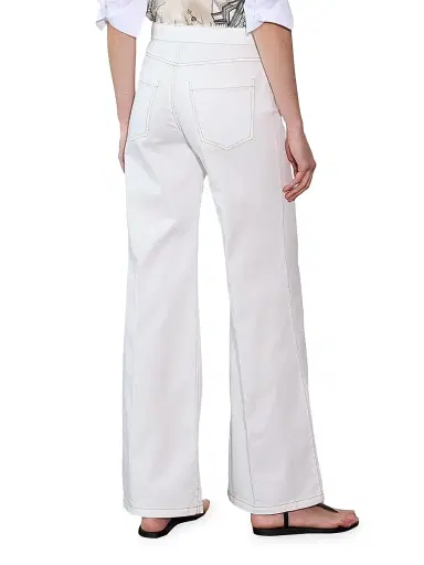 Callas Milano Women's Jane Cotton Stretch Flare Trousers - White | Thumbnail 3 Callas Milano Women's Jane Cotton Stretch Flare Trousers - White | Thumbnail 3