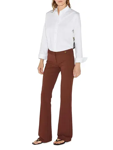 Callas Milano Women's Sirene Poplin Shirt with Silk Twill Milano Print Scarf Back - White | Thumbnail 2 Callas Milano Women's Sirene Poplin Shirt with Silk Twill Milano Print Scarf Back - White | Thumbnail 2