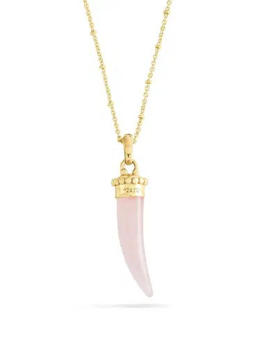 Anabel Aram Women's Milos 18K-Gold-Plated & Gemstone Horn Charm - Rose Quartz | Thumbnail 4 Anabel Aram Women's Milos 18K-Gold-Plated & Gemstone Horn Charm - Rose Quartz | Thumbnail 4