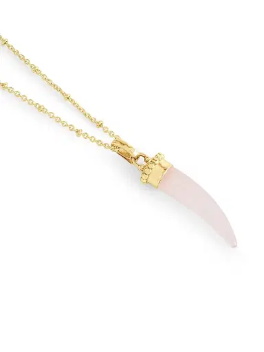 Anabel Aram Women's Milos 18K-Gold-Plated & Gemstone Horn Charm - Rose Quartz | Thumbnail 5 Anabel Aram Women's Milos 18K-Gold-Plated & Gemstone Horn Charm - Rose Quartz | Thumbnail 5