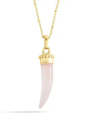 Anabel Aram Women's Milos 18K-Gold-Plated & Gemstone Horn Charm - Rose Quartz | Thumbnail 1 Anabel Aram Women's Milos 18K-Gold-Plated & Gemstone Horn Charm - Rose Quartz | Thumbnail 1