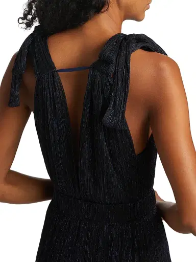 Sabina Musáyev Women's Helena Metallic Tiered Maxi Dress - Navy Lurex | Thumbnail 7 Sabina Musáyev Women's Helena Metallic Tiered Maxi Dress - Navy Lurex | Thumbnail 7