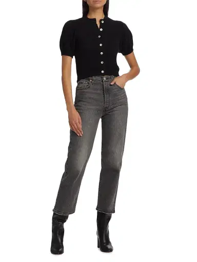 DÔEN Women's Anisa Crop Cardigan - Black - Size Large | Thumbnail 2 DÔEN Women's Anisa Crop Cardigan - Black - Size Large | Thumbnail 2