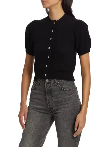 DÔEN Women's Anisa Crop Cardigan - Black - Size Large | Thumbnail 4 DÔEN Women's Anisa Crop Cardigan - Black - Size Large | Thumbnail 4