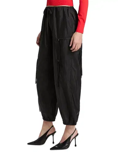 Brandon Maxwell Women's The Scout Nylon-Silk Cargo Pants | Thumbnail 4 Brandon Maxwell Women's The Scout Nylon-Silk Cargo Pants | Thumbnail 4