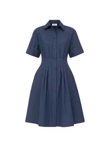 Callas Milano Women's Bergamo Fit and Flare Shirt Dress - Navy | Thumbnail 1 Callas Milano Women's Bergamo Fit and Flare Shirt Dress - Navy | Thumbnail 1