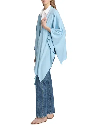 Carolyn Rowan Collection Women's Sequin Cashmere-Silk Ruana - Blue | Thumbnail 4 Carolyn Rowan Collection Women's Sequin Cashmere-Silk Ruana - Blue | Thumbnail 4