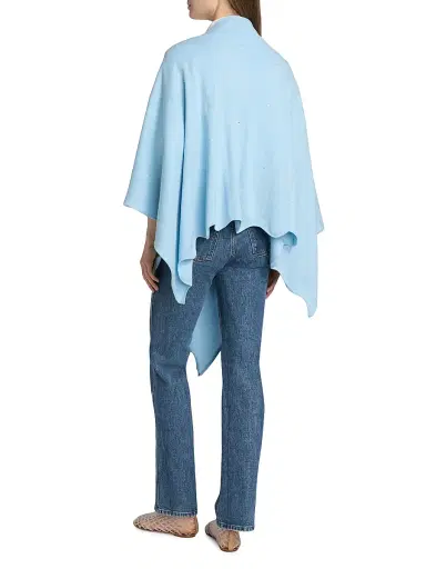 Carolyn Rowan Collection Women's Sequin Cashmere-Silk Ruana - Blue | Thumbnail 5 Carolyn Rowan Collection Women's Sequin Cashmere-Silk Ruana - Blue | Thumbnail 5
