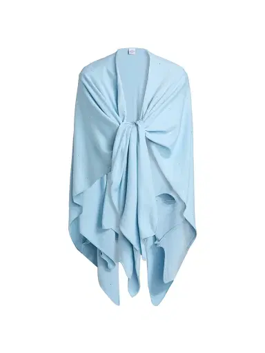 Carolyn Rowan Collection Women's Sequin Cashmere-Silk Ruana - Blue | Thumbnail 1 Carolyn Rowan Collection Women's Sequin Cashmere-Silk Ruana - Blue | Thumbnail 1