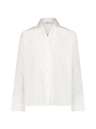 Callas Milano Women's Sirene - Poplin Shirt Venice Print Scarf Back - Travertine White | Thumbnail 1 Callas Milano Women's Sirene - Poplin Shirt Venice Print Scarf Back - Travertine White | Thumbnail 1