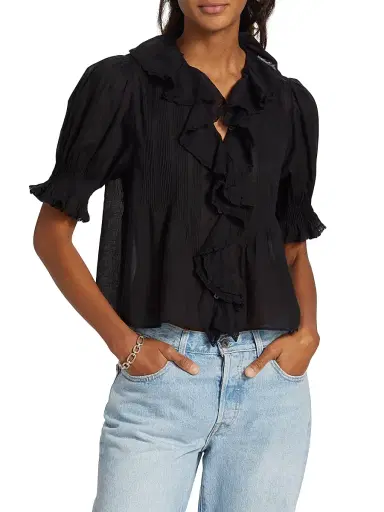 DÔEN Women's Henri Ruffled Top | Thumbnail 3 DÔEN Women's Henri Ruffled Top | Thumbnail 3