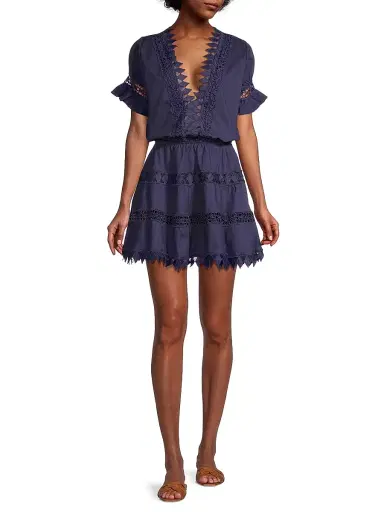 Peixoto Women's Ora Embroidered Mini Dress - Navy Blue - Size XL | Thumbnail 2 Peixoto Women's Ora Embroidered Mini Dress - Navy Blue - Size XL | Thumbnail 2