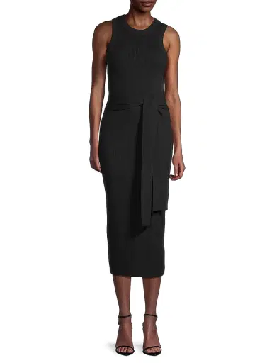 Toccin Women's Logan Rib-Knit Sleeveless Midi-Dress - Jet | Thumbnail 3 Toccin Women's Logan Rib-Knit Sleeveless Midi-Dress - Jet | Thumbnail 3