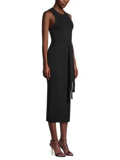 Toccin Women's Logan Rib-Knit Sleeveless Midi-Dress - Jet | Thumbnail 4 Toccin Women's Logan Rib-Knit Sleeveless Midi-Dress - Jet | Thumbnail 4