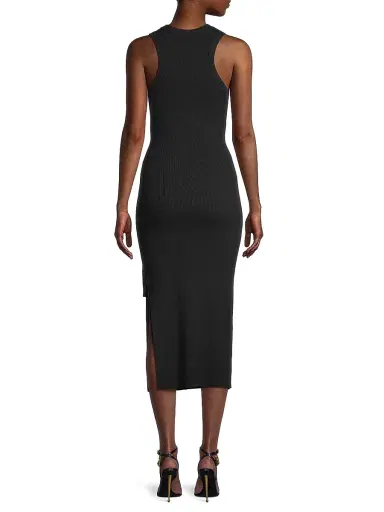 Toccin Women's Logan Rib-Knit Sleeveless Midi-Dress - Jet | Thumbnail 5 Toccin Women's Logan Rib-Knit Sleeveless Midi-Dress - Jet | Thumbnail 5