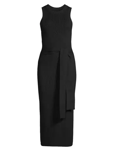 Toccin Women's Logan Rib-Knit Sleeveless Midi-Dress - Jet | Thumbnail 1 Toccin Women's Logan Rib-Knit Sleeveless Midi-Dress - Jet | Thumbnail 1