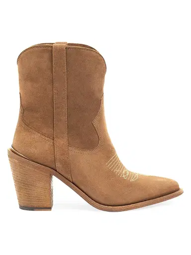 Partlow Women's Leigh Anne 90MM Suede Ankle Booties - Brown | Thumbnail 1 Partlow Women's Leigh Anne 90MM Suede Ankle Booties - Brown | Thumbnail 1