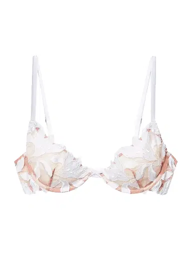 Fleur du Mal Women's Lace Plunge Demi Bra - | Thumbnail 1 Fleur du Mal Women's Lace Plunge Demi Bra - | Thumbnail 1