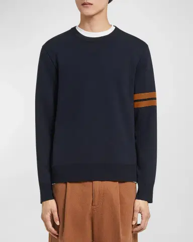 ZEGNA Men's Signifier Stripe Wool Crewneck Sweater | Thumbnail 2 ZEGNA Men's Signifier Stripe Wool Crewneck Sweater | Thumbnail 2