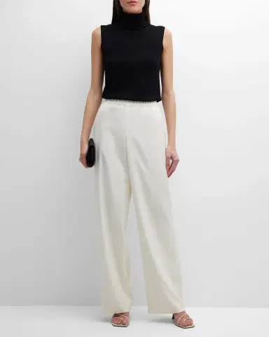 Lafayette 148 New York Perry Wide-Leg Stretch Silk Pants | Thumbnail 2 Lafayette 148 New York Perry Wide-Leg Stretch Silk Pants | Thumbnail 2