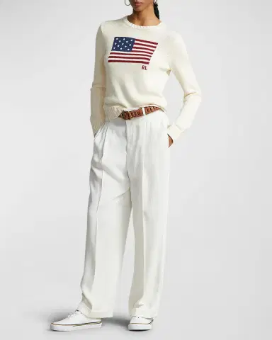 Polo Ralph Lauren Flag Cotton Crewneck Sweater | Thumbnail 3 Polo Ralph Lauren Flag Cotton Crewneck Sweater | Thumbnail 3