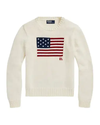 Polo Ralph Lauren Flag Cotton Crewneck Sweater | Thumbnail 1 Polo Ralph Lauren Flag Cotton Crewneck Sweater | Thumbnail 1