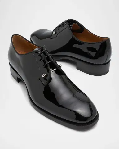 Christian Louboutin Men's Chambeliss Patent Leather Derby Shoes | Thumbnail 8 Christian Louboutin Men's Chambeliss Patent Leather Derby Shoes | Thumbnail 8