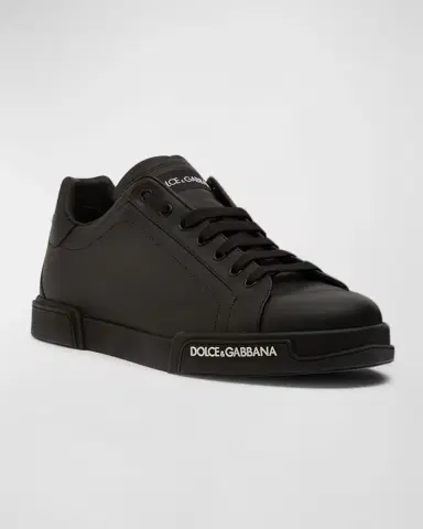 Dolce & Gabbana Men's Portofino Calf Leather Low-Top Sneakers | Thumbnail 2 Dolce & Gabbana Men's Portofino Calf Leather Low-Top Sneakers | Thumbnail 2