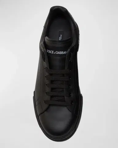 Dolce & Gabbana Men's Portofino Calf Leather Low-Top Sneakers | Thumbnail 4 Dolce & Gabbana Men's Portofino Calf Leather Low-Top Sneakers | Thumbnail 4
