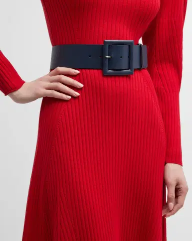 Carolina Herrera Square-Buckle Wide Leather Belt | Thumbnail 2 Carolina Herrera Square-Buckle Wide Leather Belt | Thumbnail 2