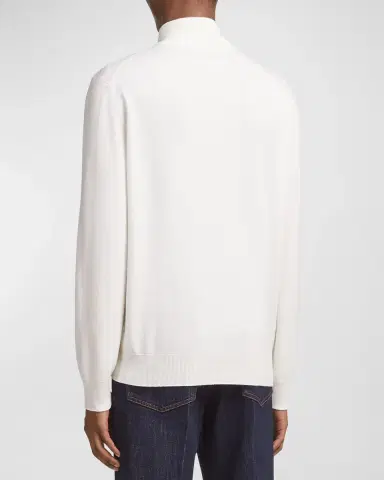ZEGNA Men's Oasi Cashmere Zip Mock Neck Sweater | Thumbnail 3 ZEGNA Men's Oasi Cashmere Zip Mock Neck Sweater | Thumbnail 3